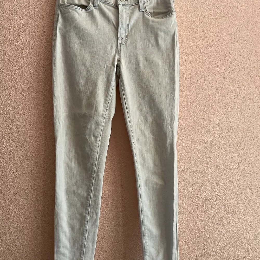 J Brand 28 X 29 Super Skinny Frostbite Light Wash Blue Stretch Jeans Midrise